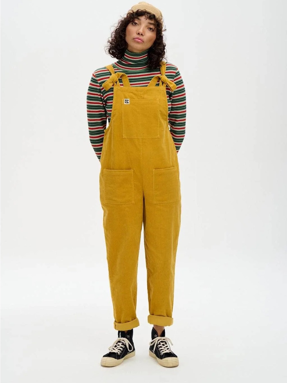 Lucy And Yak Mustard Corduroy Original Dungarees Size 2R Organic Unisex